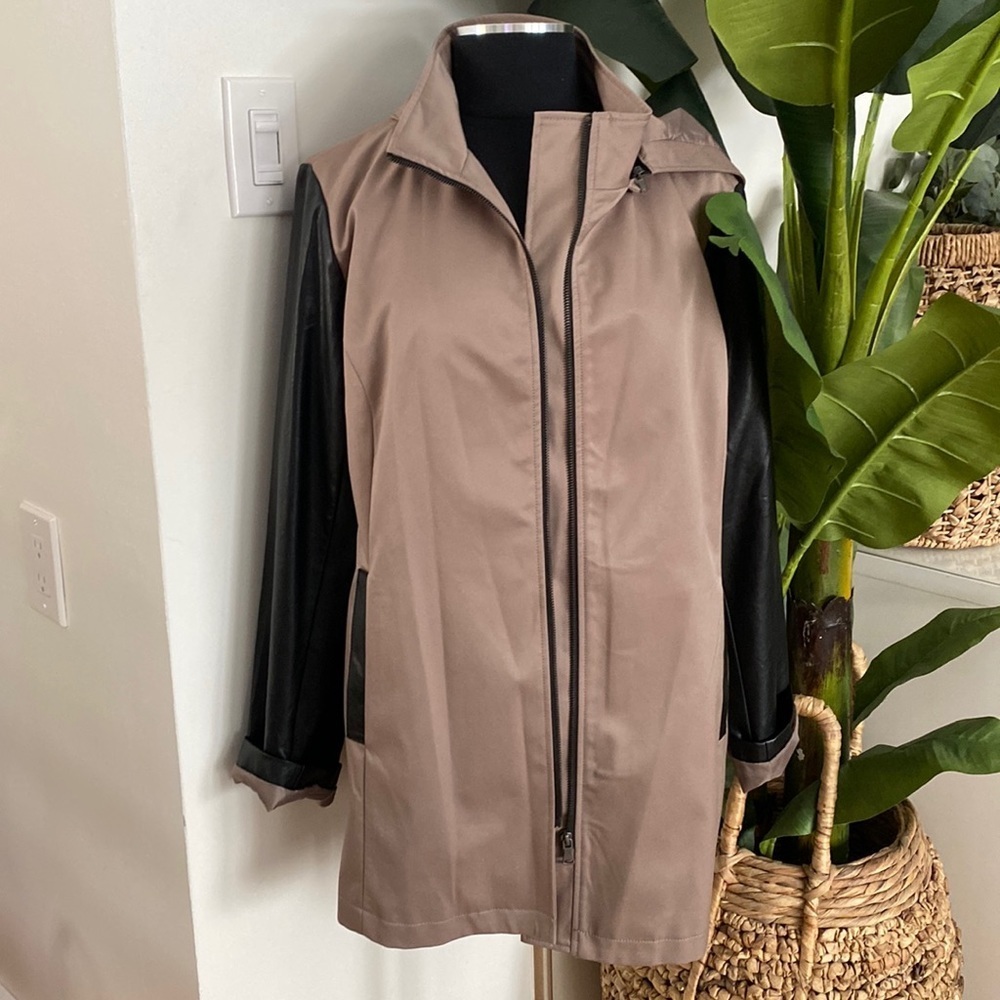 Cleo Jacket with vegan leather sleeves